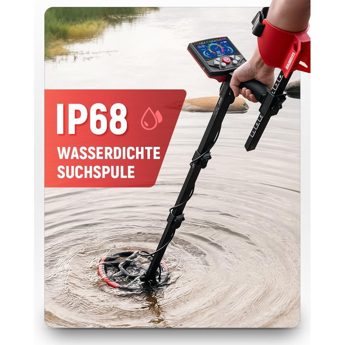 Металодетектор KAIWEETS Pro Set: LCD дисплей, водонепроникна котушка, регулювання чутливості, для дорослих та дітей