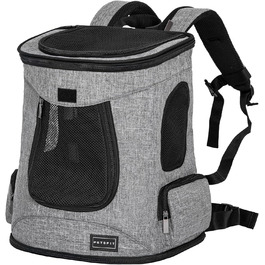 Рюкзак для котів та собак Petsfit - сірий, до 5 кг, з сіткою, для прогулянок