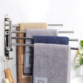 Поворотний вішак для рушників у ванну кімнату, настінний тримач-гачок
