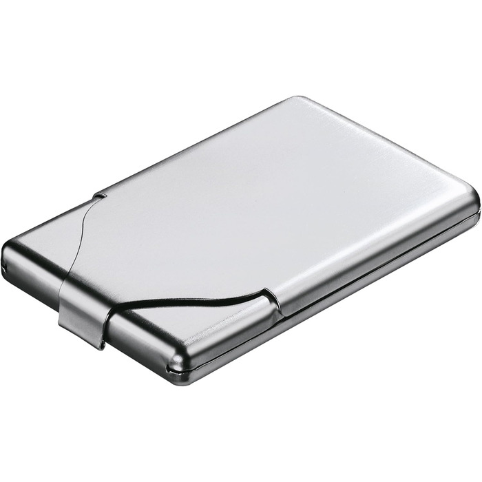Металеве табакерка для сигарет: компактний, плоский, з дзеркалом. Для жінок та чоловіків. Містить до 7 сигарет. Виготовлено з нержавіючої сталі.