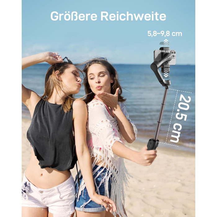 iSteady V3 Ultra: Стабілізатор для смартфона з AI-трекером, сенсорним екраном та інтегрованою штангою. Ідеальний для зйомки Vlog та TikTok