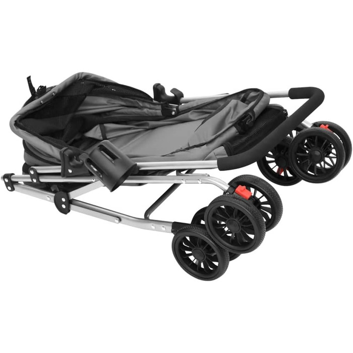 Візок для собак VidaXL, складаний, 76x50x100 см, сірий, Oxford-тканина