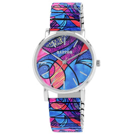 Жіночий кольоровий наручний годинник Raptor Colorful Edition з розтяжним ремінцем (Блакитний/Червоний) — стильний аксесуар для жінок та літніх людей