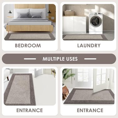 Пристрій для очищення взуття FCSDETAIL: Вбираючий килимок для вхідних дверей та коридору 60 x 90 см, протиковзний та придатний для прання