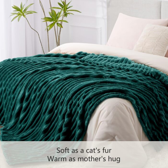 Плед RUIKASI фланелевий, 150x200 см, зелений. М'який, теплий плед для дивана, софи, декору інтер'єру, кімнати. Плед для дому, теплий плед, ковдра.