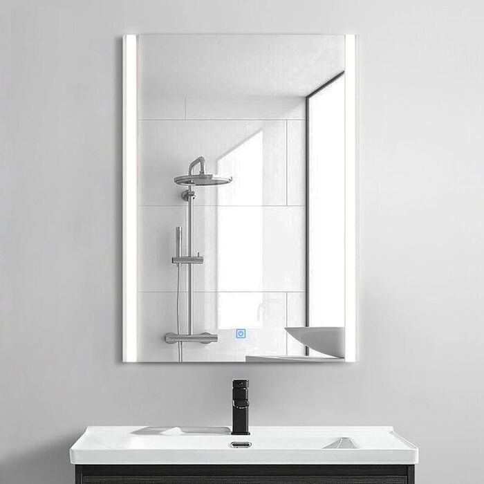 Дзеркало для ванної кімнати CLIPOP з підсвічуванням LED, сенсорне управління, IP44, 3 кольори світла, 40x50 см
