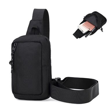 Чоловіча та жіноча поясна сумка-рюкзак для телефону, спортивна, водонепроникна, для активного відпочинку, кемпінгу, подорожей, фітнесу, велосипеду (чорна)