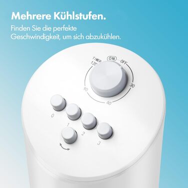 VonHaus Турельний вентилятор 102 см, Електричний підлоговий вентилятор з WiFi, Розумне керування Alexa/Google Home, Пульт ДУ, Таймер 12 год, Обертання 70°, для дому та офісу (Білий)