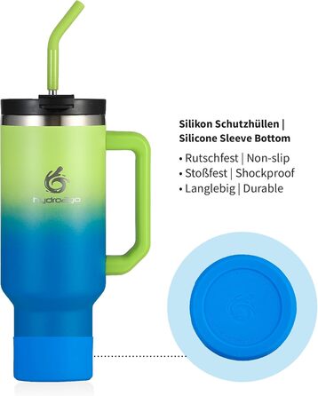 Термокружка Hydro2Go з трубочкою – BPA-free, придатна для миття в посудомийній машині – 10 годин гаряча/12 годин холодна – термокружка To-Go (1200 мл, Earth)