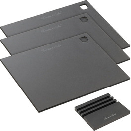 Rosenstein & Söhne Kitchen Cutting Boards: Set of 3 Wood Fiber Cutting Boards with Stand, 30 x 23.5 x 0.6 cm (Wooden Breakfast Boards, Wooden Kitchen Boards)…