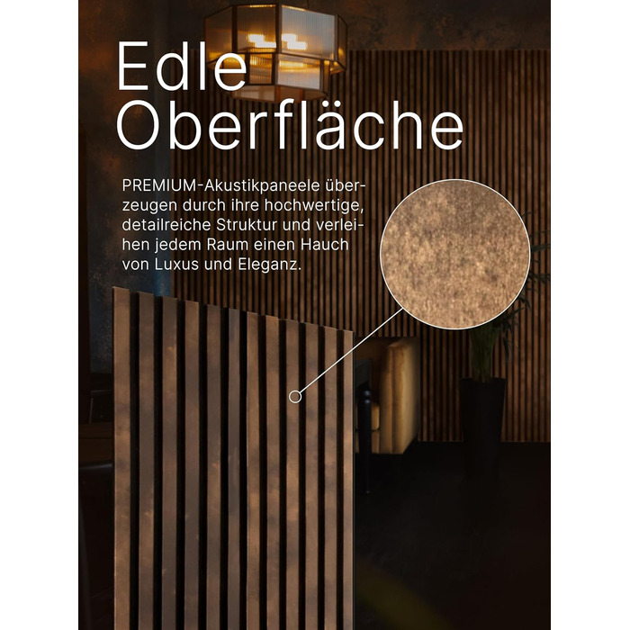 Акустичні настінні панелі з фетру Antique Bronze 345, комплект 2 шт. (275х27 см), 1.485 м² — декоративне оздоблення стін