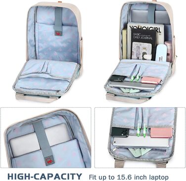 Рюкзак Myhozee для чоловіків та жінок з відділенням для ноутбука 15.6 дюймів, антикрадійний, водонепроникний, для роботи, навчання, подорожей, сірого кольору