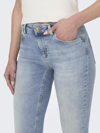 Жіночі скінні джинси ONLY Blush середньої посадки, світло-блакитний денім, розмір L/32L