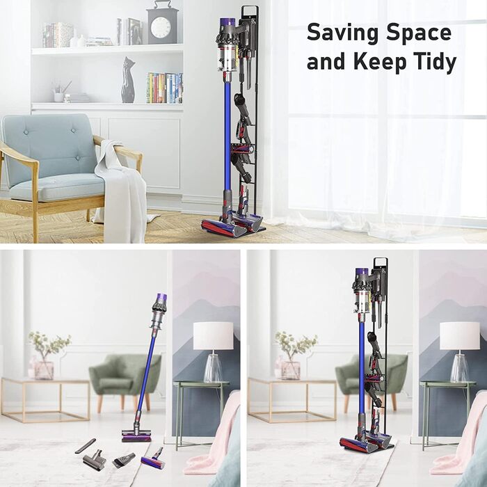 Стійка для пилососів Dyson V11, V10, V8, V7, V6, V8, DC30, DC31, DC34, DC35, DC58, DC59, DC62 - сіра металева підставка