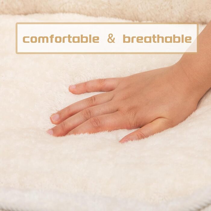 Килимок для котів та собак, м'який лежак для тварин, дихаючий лежак для кошенят та цуценят, бежевий (55*45*15 см)