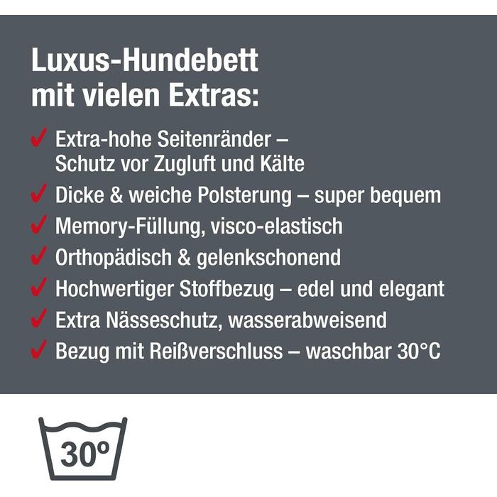 JAMAXX Преміум Софа для собак 2-в-1 - Ортопедична подушка з Memory Foam, Знімні подушки та чохол, Матеріал: Лямбсфур/Шерпа, PDB3014 (L) 120x90 антрацит