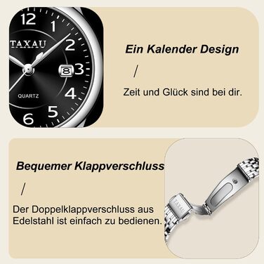 Жіночий годинник з арабськими цифрами, маленьке циферблат, Easy Read, з датою, з нержавіючої сталі, водонепроникний, сріблястий браслет, чорний циферблат (L8863G)