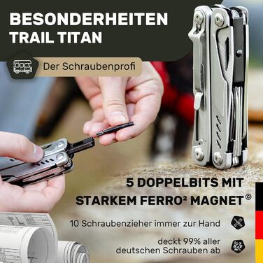 Мультитул Trail Titan: 28 функцій, нержавіюча сталь, мультифункціональний ніж для кемпінгу та виживання