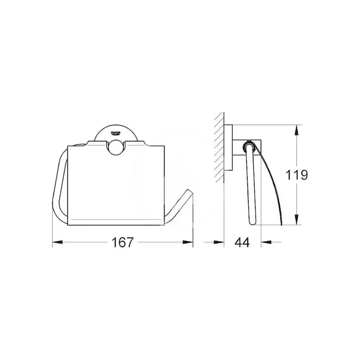 Тримач для туалетного паперу Grohe Essentials, хром, 40367001