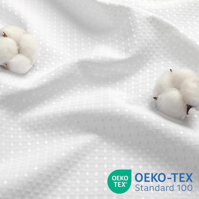 Водонепроникна штора для душу з вафельної тканини 180x190 см, 260 GSM, сіра. Преміум якість, антигрибкова, з 10 кільцями, готельний стиль, машинне прання