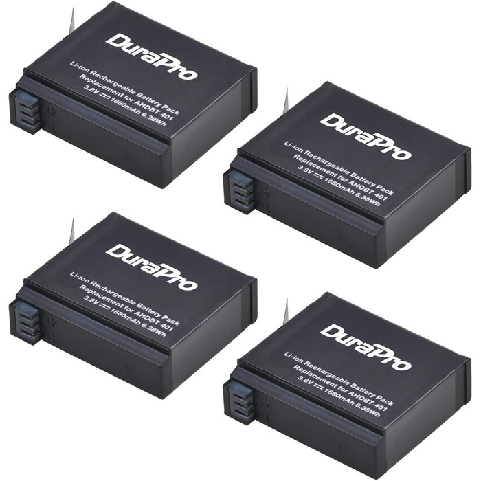 Акумулятор DuraPro 4X 1680mAh + LCD зарядний пристрій Dual USB для GoPro 4 / Hero 4 AHDBT-401