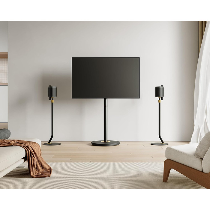 Підставка для колонок FITUEYES Design, регульована висота, металева, чорна (2 шт.)