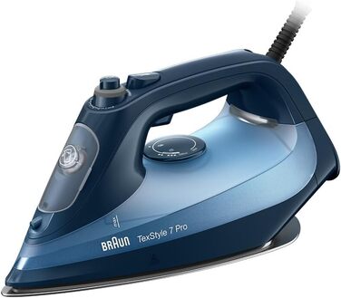 Braun TexStyle 7 Pro Steam Iron SI 7160 BL - Iron with Freeglide 3D sole, vertical steam, 3000 watts, Blue