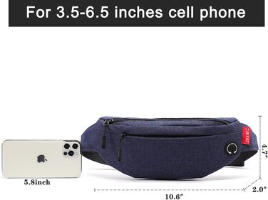 Поясна сумка TINYAT для туризму та спорту (сірий, темно-синій)