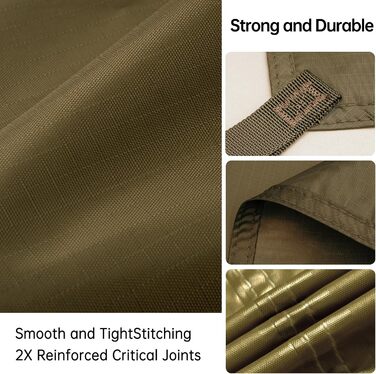 FREE SOLDIER 3x3.2m Waterproof Tarp - Ultralight Tent Shelter for Camping, Hiking & Outdoor Activities (Military Green)