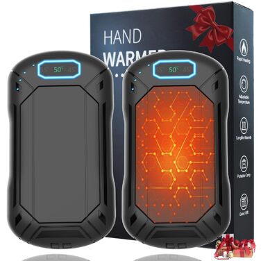 Електричні грілки для рук 2 шт., 6000 мАг, перезаряджувані, магнітні, 3 режими нагріву, USB, для жінок, чоловіків, дітей