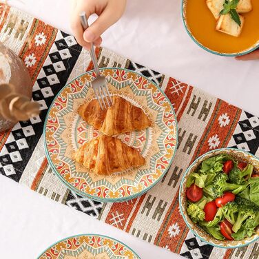 Сервіз столовий порцеляновий Vancasso MANDALA, 16 предметів, для 4 осіб, богемський стиль (Small Plate, Mandala-yellow)