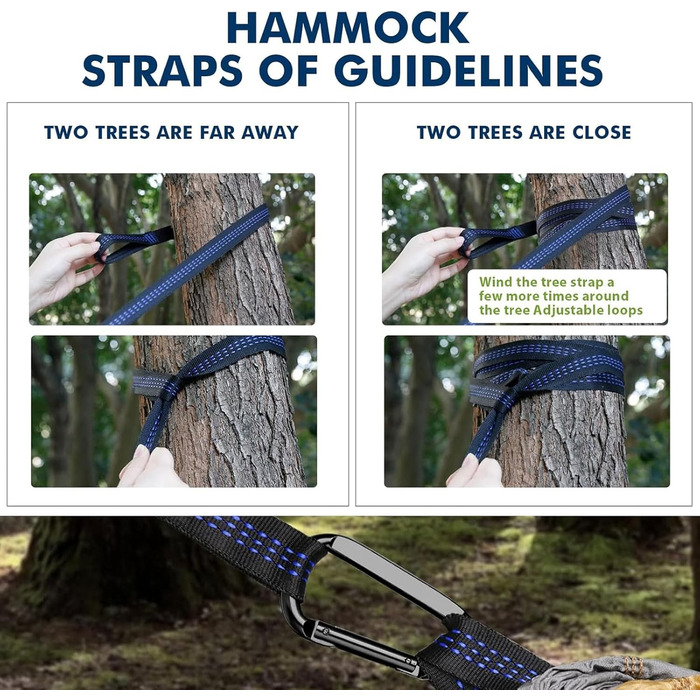 Гамак для відпочинку на відкритому повітрі, кемпінгу, 2 особи, 300 x 200 см, ультралегкий, портативний, для подорожей, вантажопідйомність до 300 кг, сапфірово-блакитний, нейлон, дихаючий