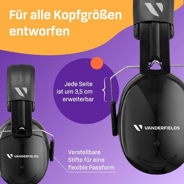 Наушники-затички Vanderfields Premium для захисту від шуму - широколикова звукоізоляція 36,1 dB при 2 K Hz - для дорослих та підлітків - подвійний рожевий (чорний, 2 шт.)