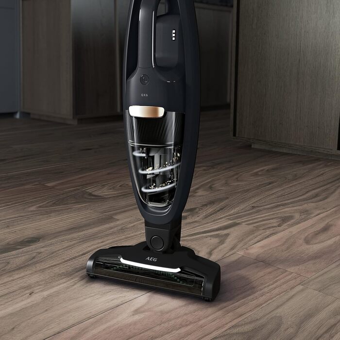 AEG QX6-1-45AN Cordless Vacuum Cleaner / Bagless Vacuum Cleaner / Quiet / Cordless Handheld Vacuum / 45 min Runtime / Lightweight / Hard Floors / 2in1 / Pet Hair / Dog / Cat / Carpet / Car / Grey