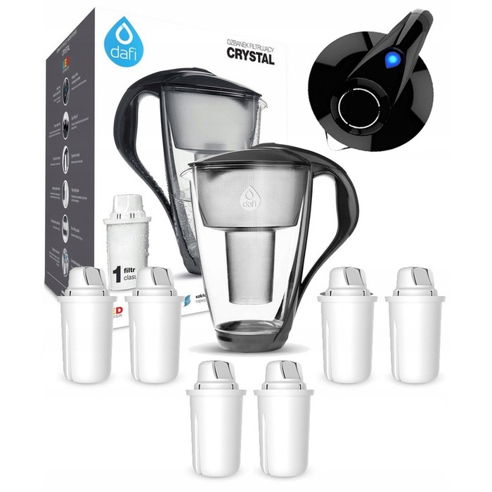 Скляний фільтр-кувшин Dafi Crystal LED 2л + 6 фільтрів Dafi Classic