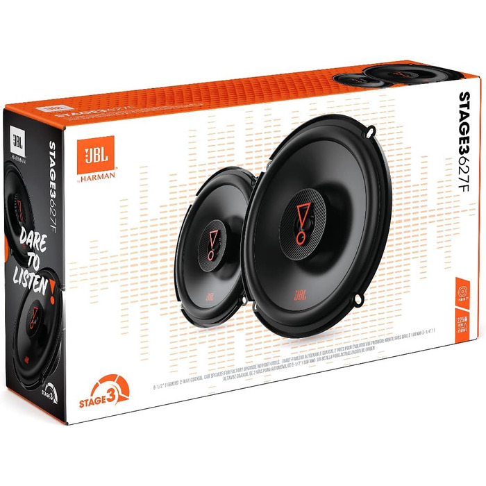 Автомобільна акустика JBL Stage3 627F 2-смугові 16 см, 225 Вт, стереосистема Harman Kardon, комплект 2 шт, 6,5