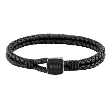 Чоловічий браслет BOSS SEAL (Black, S) з натуральної шкіри - стильний аксесуар