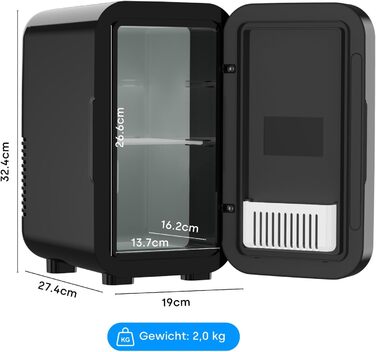 Міні-холодильник Enventor 6L: портативний, для авто, кімнати, косметики, фруктів, чорний