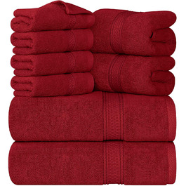 Набір рушників Utopia Towels 8 шт. з бавовни з петелькою: 2 банних, 2 для рук і 4 серветки, електрично-синій