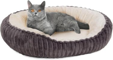 Кігтечка для котів Wallace & Jones Cameron - овальне ліжко-корзина, антрацит-бежеве, розмір S, 55 x 45 x 17 см