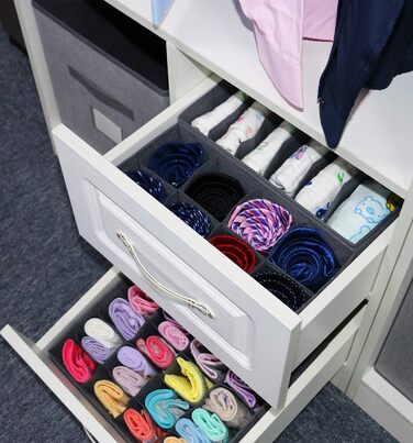 Styleys Set of 4 Foldable Storage Boxes, Drawer Dividers, Odorless Interior Lining, Storage Boxes, Closet Organizer, Under-Bed Organizer for Clothes, Shoes, Underwear, Bras