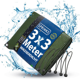 Professional Tarp 240 g/m² [3x4m] - Robust woven tarp with eyelets - Waterproof and UV resistant tarp - Tarp Outdoor - Weatherproof all-purpose tarp including 6 tarp straps (3 x 3 m)