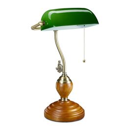 Relaxdays Banker's Lamp with Pull Switch