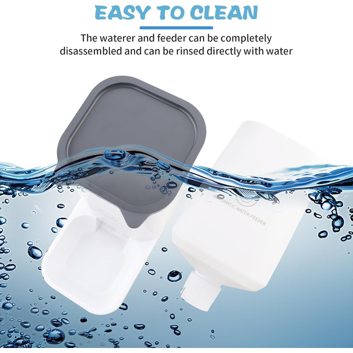 Автоматичний годівниця для котів, 2.1 кг, годівниця та диспенсер води для собак 3.8 л, без електромережі, без PBA, для подорожей, білий