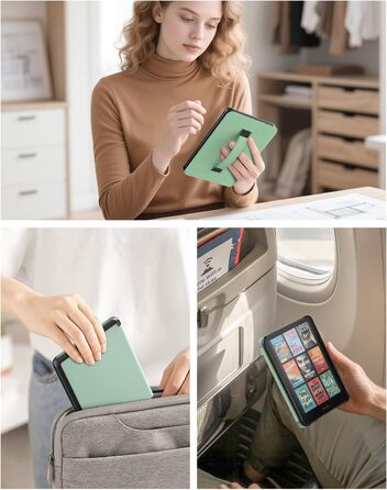 Чохол MoKo для Kindle Paperwhite 12-го покоління (2024) та Kindle Colorsoft Signature Edition (2024), зелений, з авто-ввімкненням/вимиканням та зручною петлею для руки