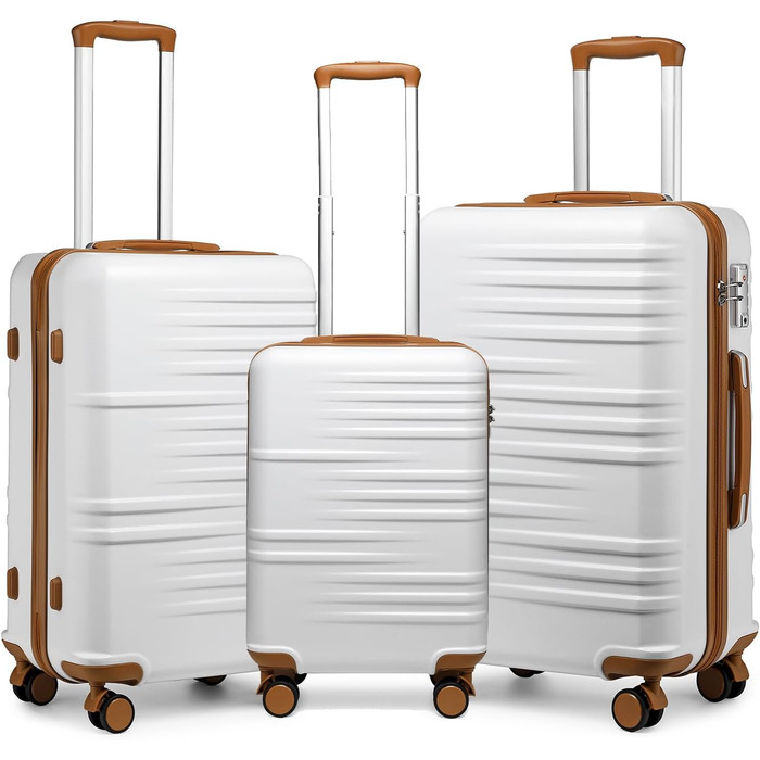 Чемодан British Traveller з ABS+PC корпусом: міцний та стильний, 54 x 36.5 x 21.5 см, білий