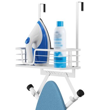 Підвіска для прасувальної дошки KES з корзиною, без свердління, біла (HIR500A-WH)