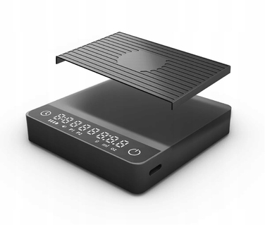Ваги для кави еспресо з таймером, точність 0.1 г, USB-C, кухонні ювелірні ваги до 2 кг