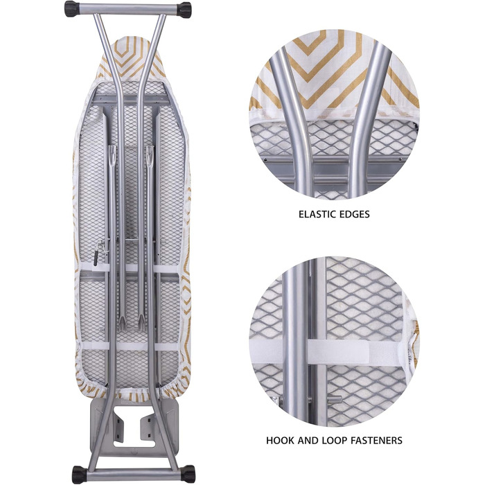 Покриття та підкладка для прасувальної дошки, стійке до нагрівання, еластичне, золотого кольору, бавовна