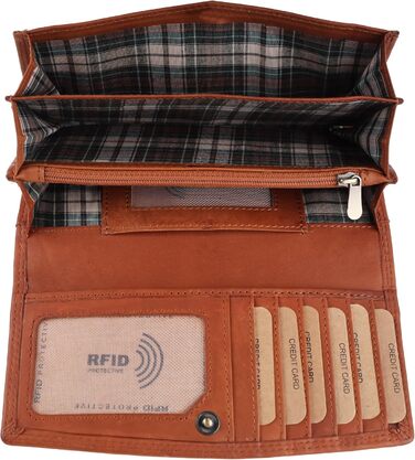 Benthill Women's Wallet Large Genuine Leather | Large Wallet XXL with RFID Protection | Vintage Genuine Leather Women's Wallet with Many Card Slots including Gift Box, Color: Brown